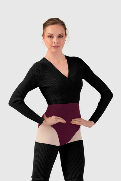 ribbed black comfortable crossover ballet 