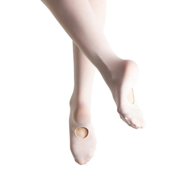 Person wearing convertible ballet tights on a white background | Dancewear Nation Australia 