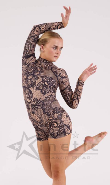 Ornament Lace Long Sleeve Acrotard