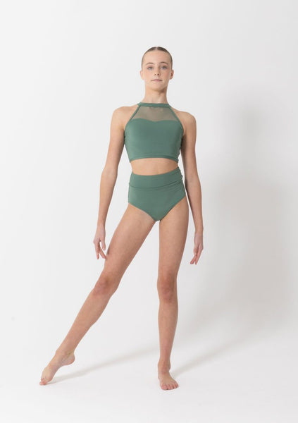 Studio 7 Mesh Performance Crop | Forest Green