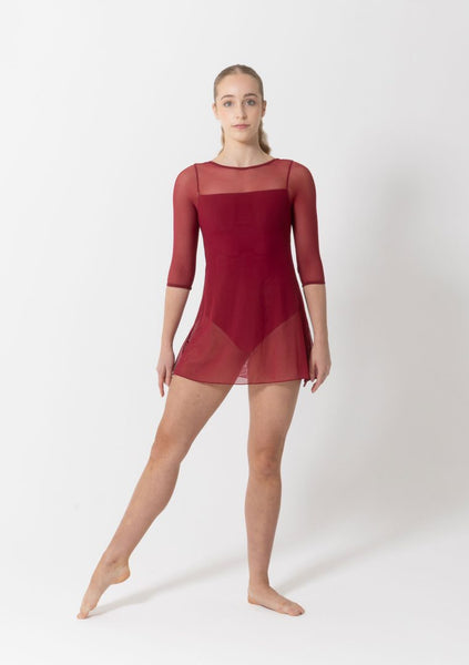 Studio 7 Amber Mesh Dress | Burgundy
