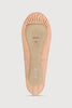 Ballet shoe with a beige sole on a light gray background