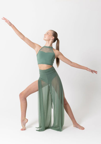 Studio 7 Mesh Wrap Pants | Forest Green