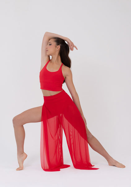 Studio 7 Mesh Wrap Pants | Red