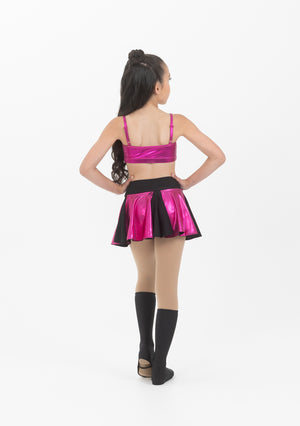 Studio 7 Metallic Cheer Skirt | Hot Pink