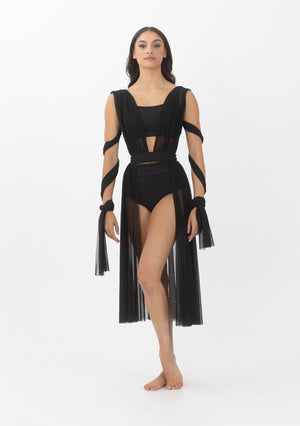 Studio 7 Convertible Mesh Overdress | Black