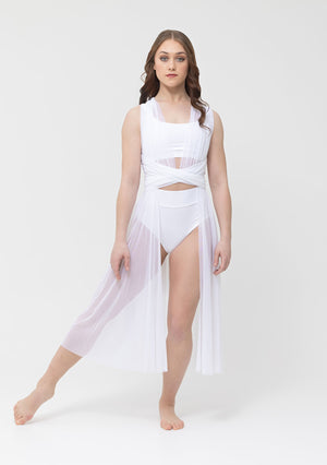 Studio 7 Convertible Mesh Overdress | White