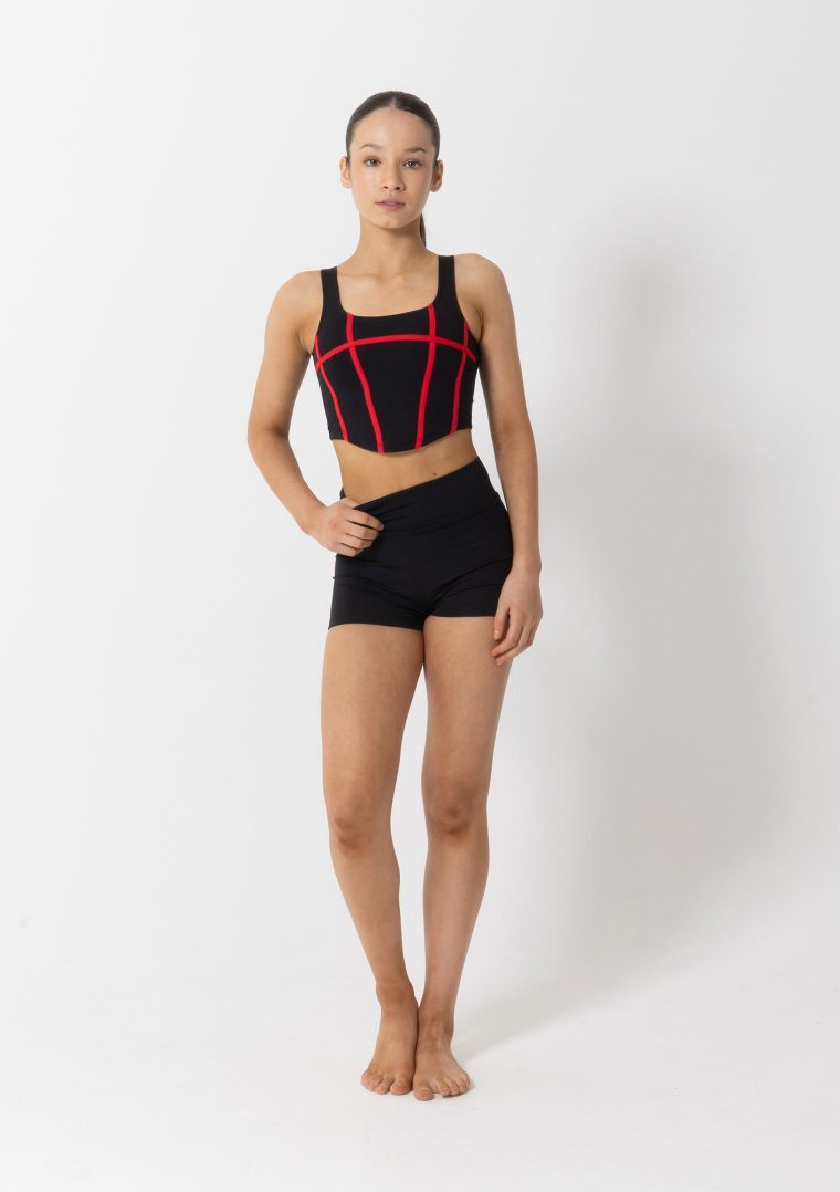 Studio 7 Livi Crop Top | Black/Red