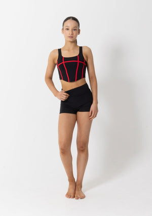 Studio 7 Livi Crop Top | Black/Red