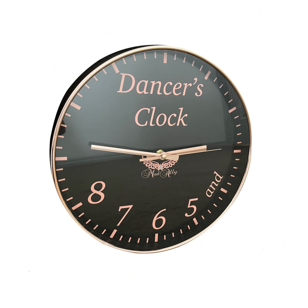 Mad Ally Dancers Clock | Black & Rose Gold