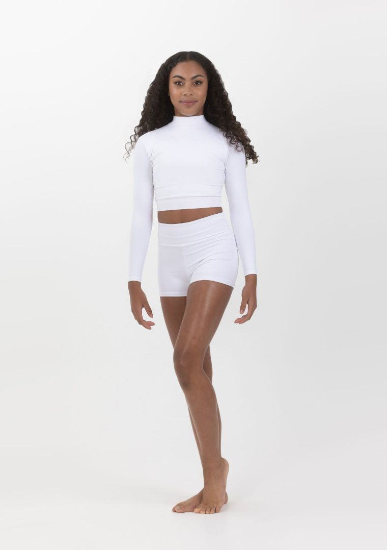 white dance crop top