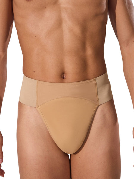 Beige men's underwear on a white background