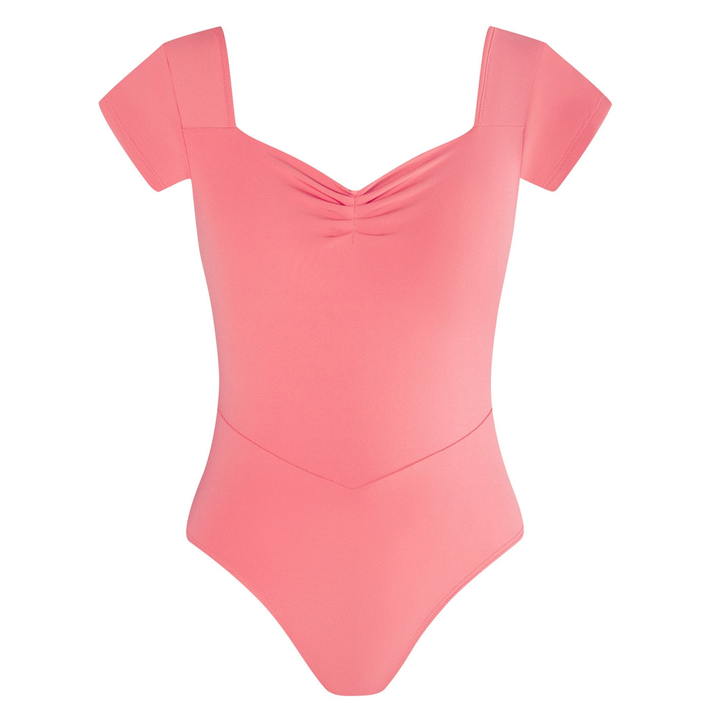 Energetiks Veronica Pleat Leotard | Coral | Adult
