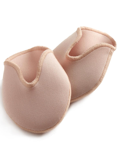 A pair of pink gel pouches designed for ballet dancers to fit over the ball of the foot, providing cushioning.