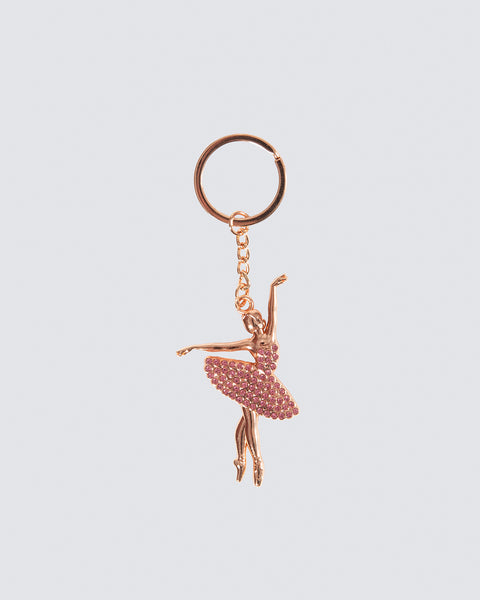 Rose gold ballerina keychain 