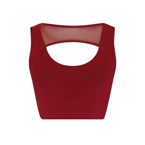 Energetiks Align Delta Crop Top | Crimson Red