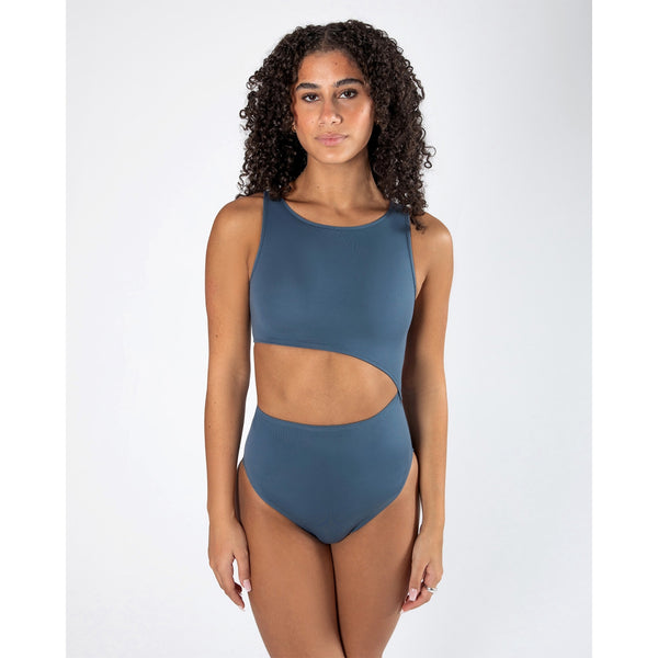 Energetiks Align Celeste High Neck Leotard | Elemental Blue