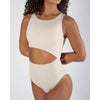 Energetiks Celeste High Neck Leotard | Ivory Sands