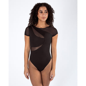 Energetiks Delta Cap Sleeve Leotard | Black