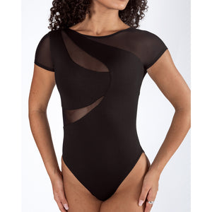 Energetiks Delta Cap Sleeve Leotard | Black