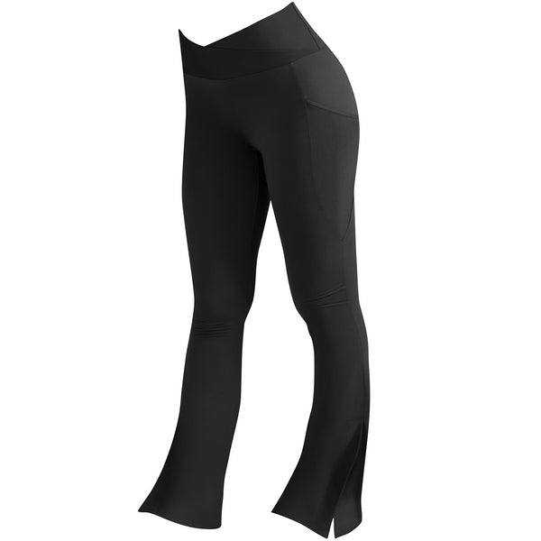 Black flared leggings on a white background | Dancewear Nation Australia
