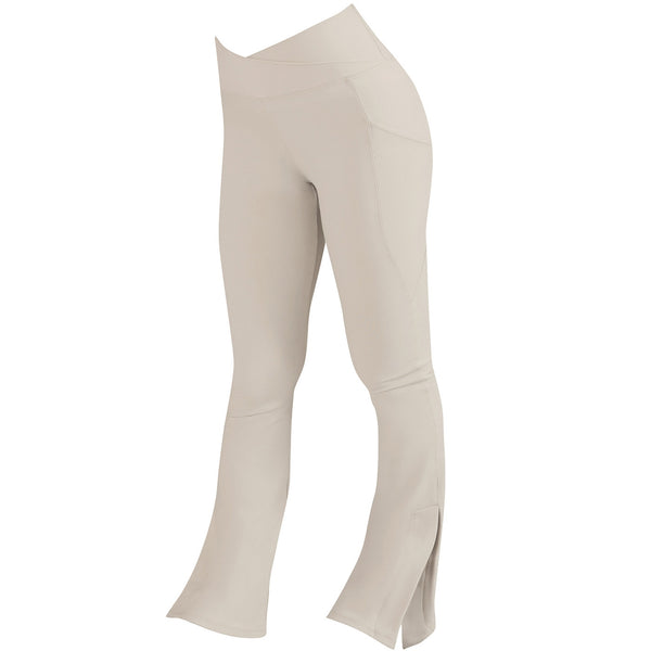 Beige coloured active pants on a white background | Dancewear Nation Australia 