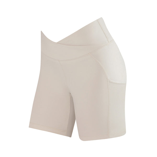 Beige bike shorts on a white background | Dancewear Nation Australia