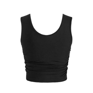 Energetiks Madison Gather Crop Singlet | Black