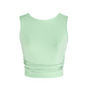 Energetiks Madison Gather Crop Singlet | Green Apple