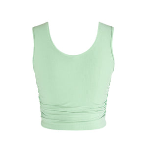 Energetiks Madison Gather Crop Singlet | Green Apple
