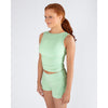 Energetiks Madison Gather Crop Singlet | Green Apple
