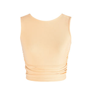 Energetiks Madison Gather Crop Singlet | Orange Sherbert