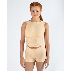 Energetiks Madison Gather Crop Singlet | Orange Sherbert