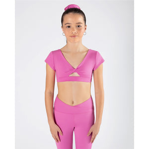 Energetiks Avery Cap Sleeve Crop | Pink Blossom