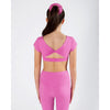 Energetiks Avery Cap Sleeve Crop | Pink Blossom