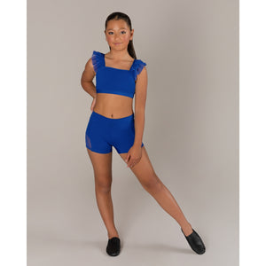 Energetiks Ruby Mesh Crop | Cobalt (Child)