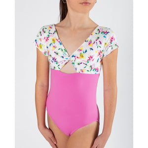 Energetiks Avery Cap Sleeve Leotard | Pink Blossom