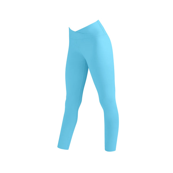 Light blue leggings on a white background