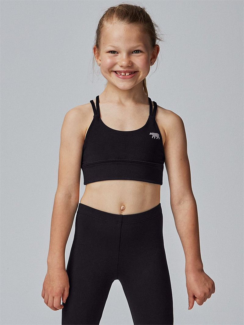 Running Bare Lotus Sports Bra | Black (Child)