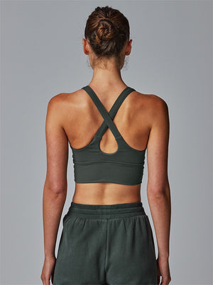 Running Bare Power Up Sports Bra - Moss