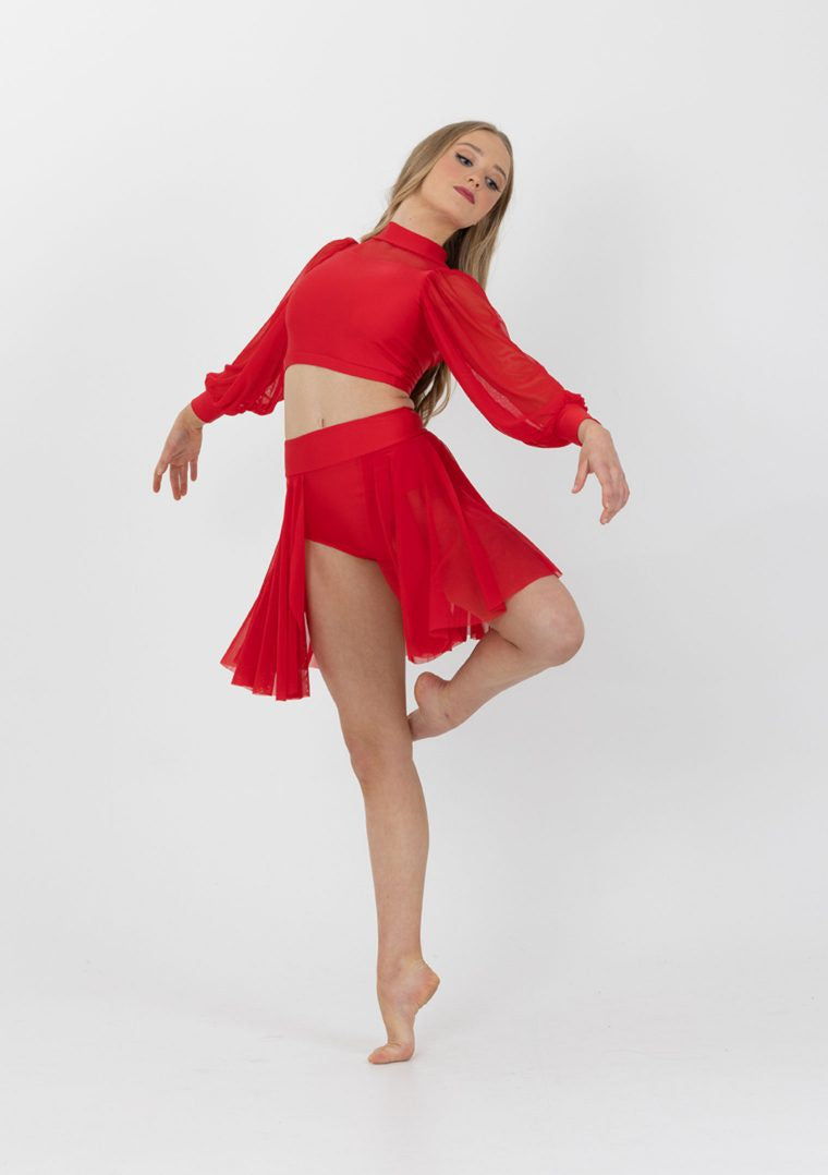 red dance crop top