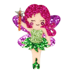 Pink Poppy Glitter Fairy Hairclips