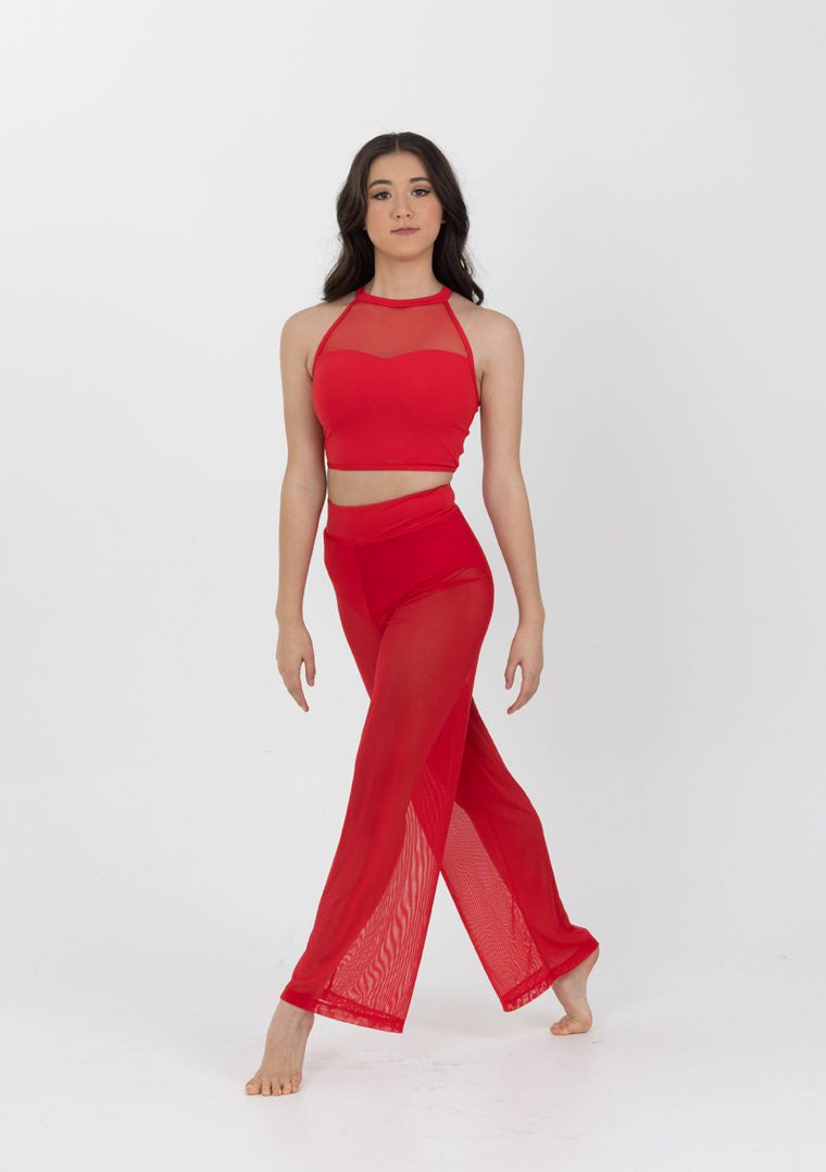 Studio 7 Mesh Performance Crop | Red