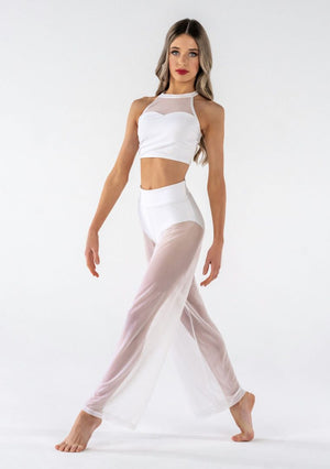 Studio 7 Mesh Performance Crop | White